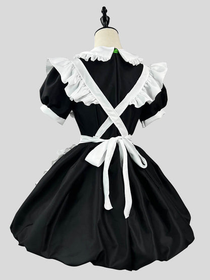 Plus Size Panda Printed French Maid Cosplay Dress Uniform Blesssafe