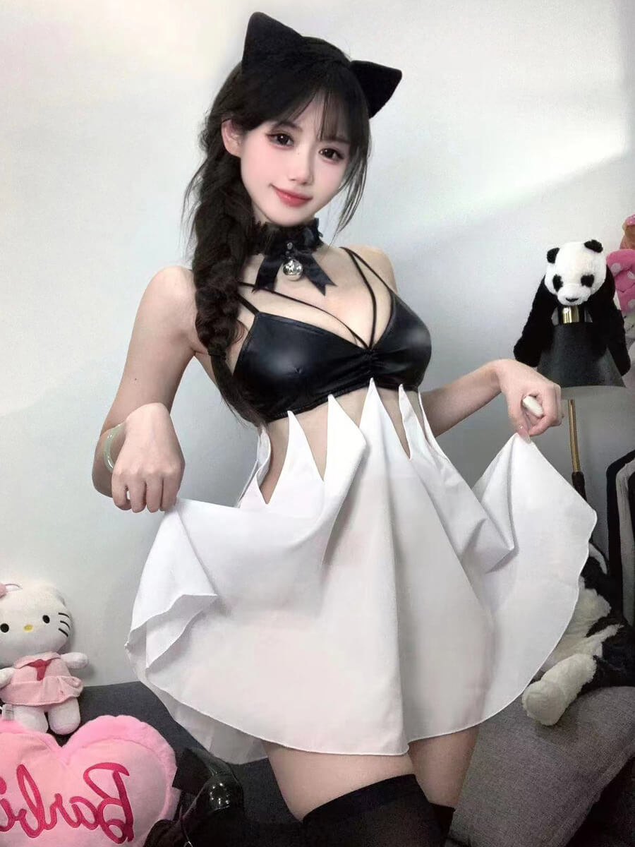 Neko Cat Cosplay Lingerie Dress Set blesssafe