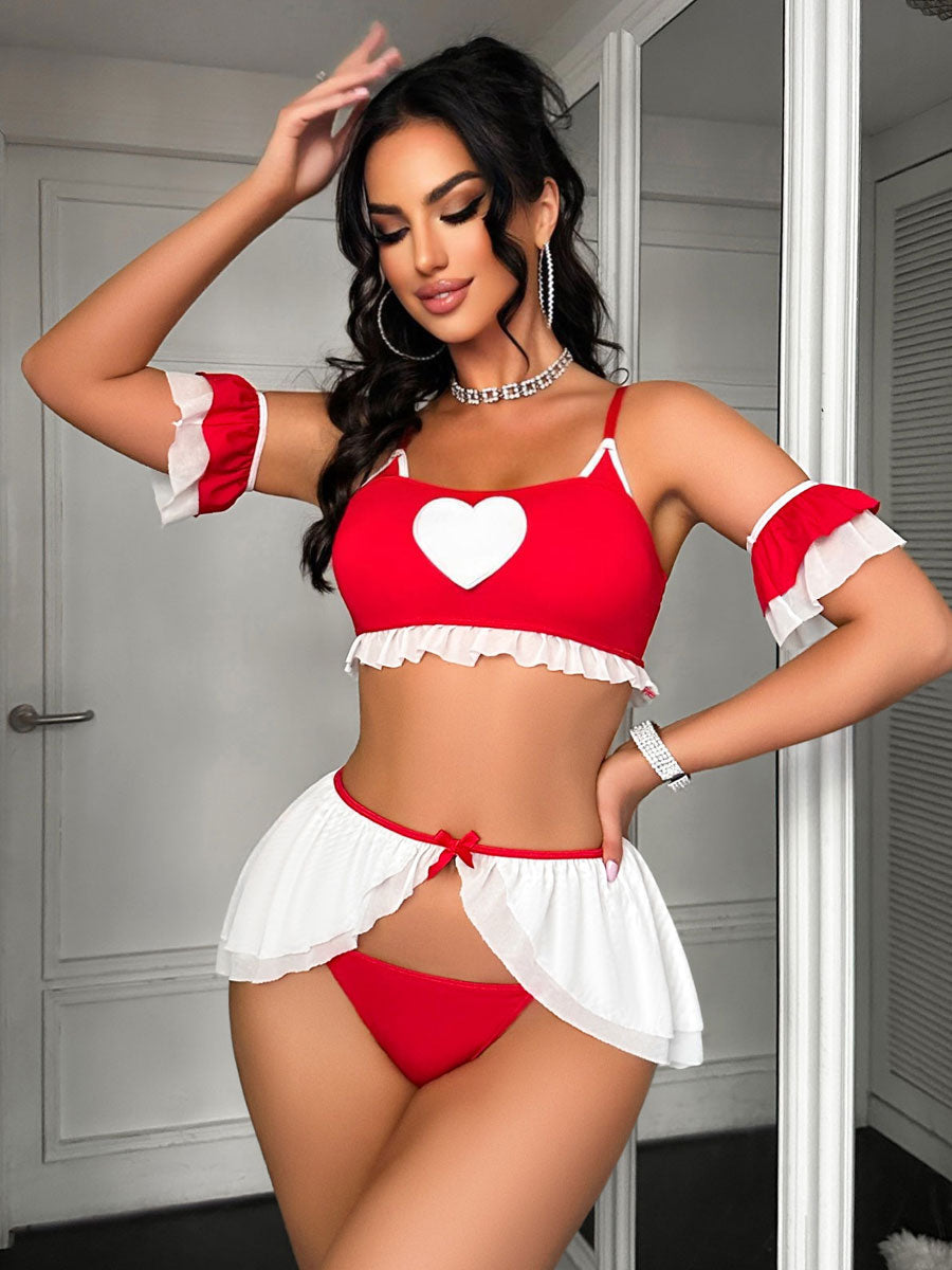Cat Girl Ruffle Bra Top and Panty Set blesssafe