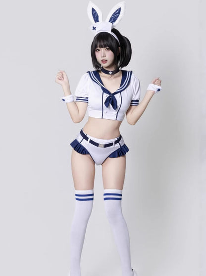 Navy Sailor Bunny Girl Cosplay Set Anime School Uniform Outfit blesssafe