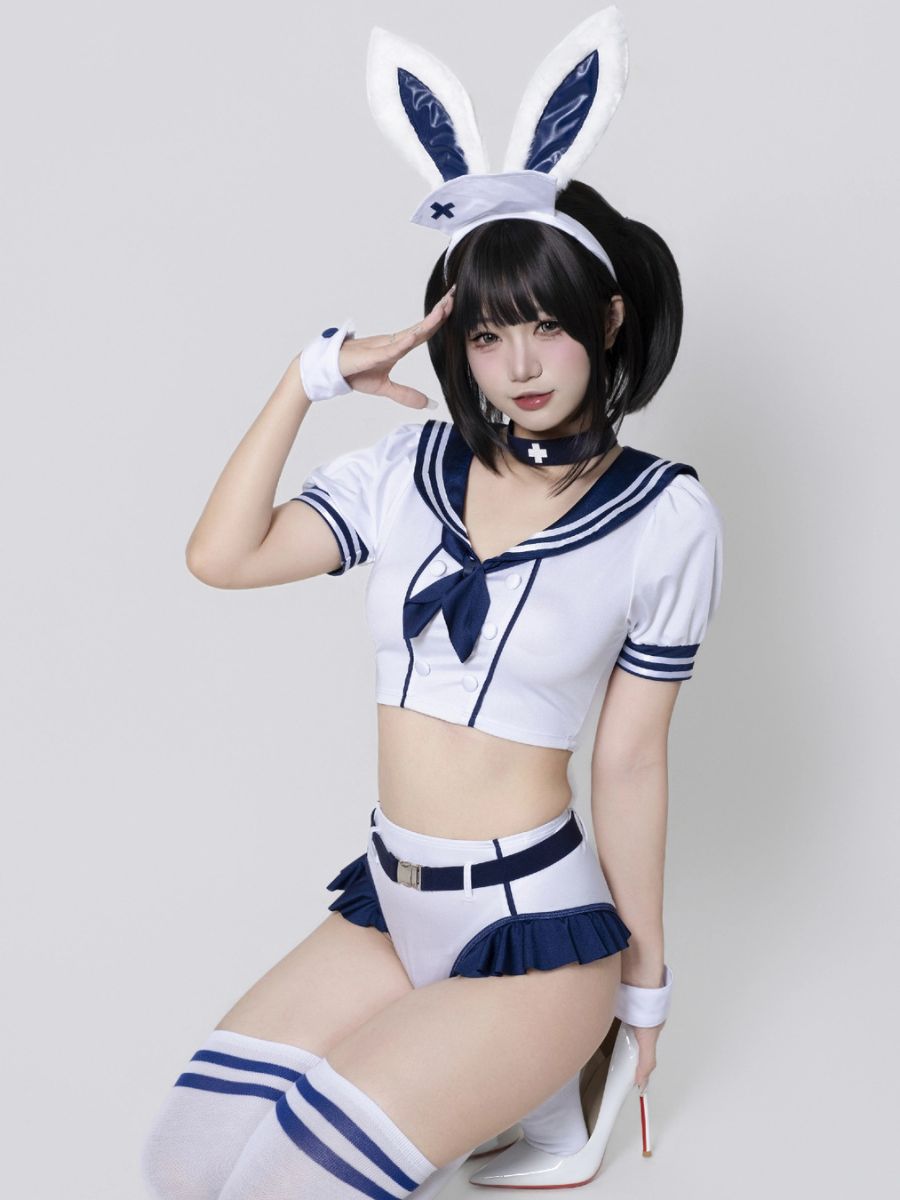 Navy Sailor Bunny Girl Cosplay Set Anime School Uniform Outfit blesssafe