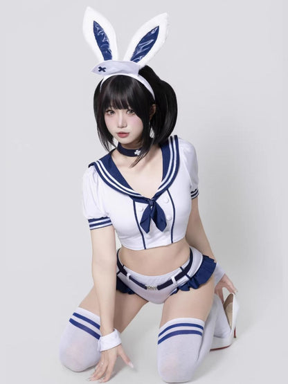 Navy Sailor Bunny Girl Cosplay Set Anime School Uniform Outfit blesssafe