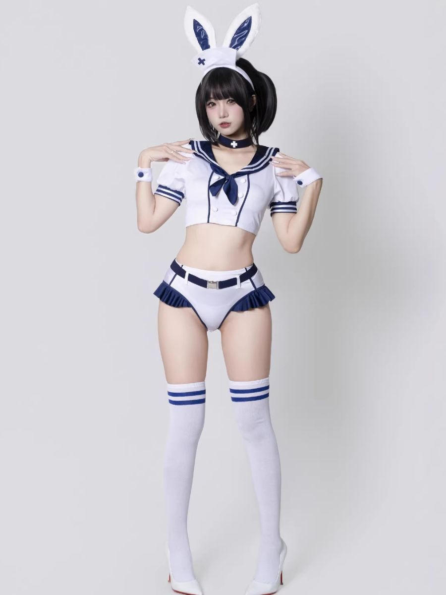 Navy Sailor Bunny Girl Cosplay Set Anime School Uniform Outfit blesssafe