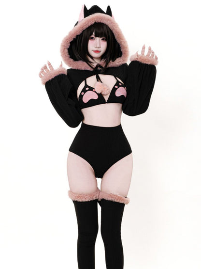 Anime Neko Cat Bodysuit Lingerie Set blesssafe