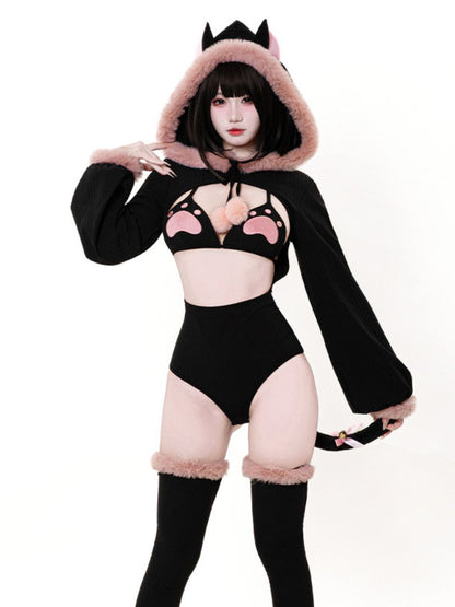 Anime Neko Cat Bodysuit Lingerie Set blesssafe