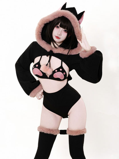 Anime Neko Cat Bodysuit Lingerie Set blesssafe