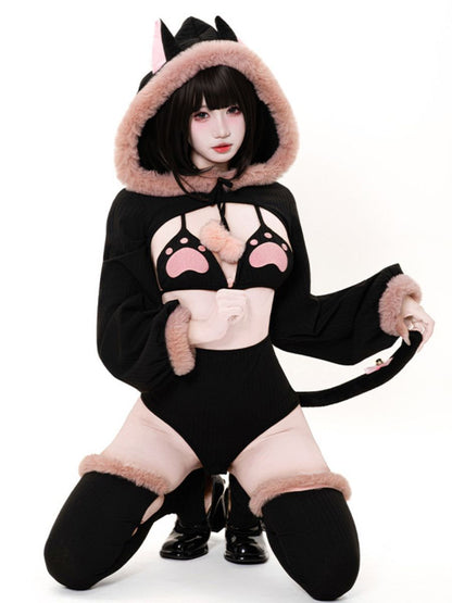 Anime Neko Cat Bodysuit Lingerie Set blesssafe
