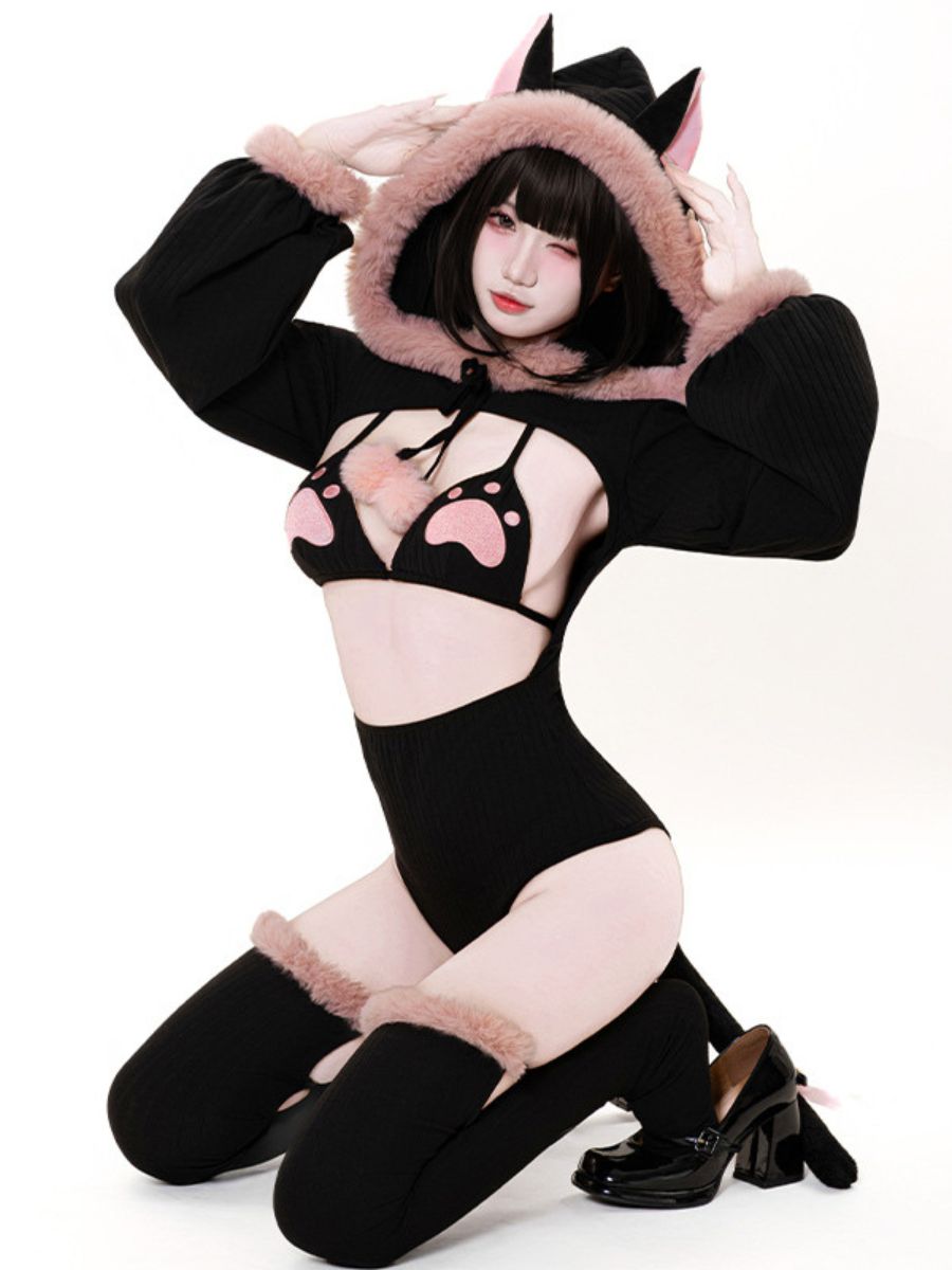 Anime Neko Cat Bodysuit Lingerie Set blesssafe
