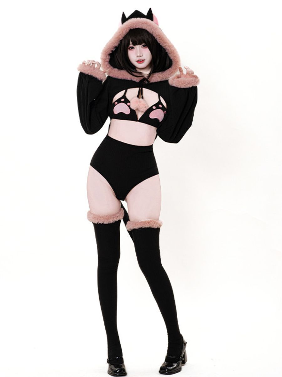 Anime Neko Cat Bodysuit Lingerie Set blesssafe