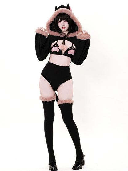 Anime Neko Cat Bodysuit Lingerie Set blesssafe