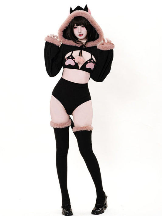 Anime Neko Cat Bodysuit Lingerie Set blesssafe