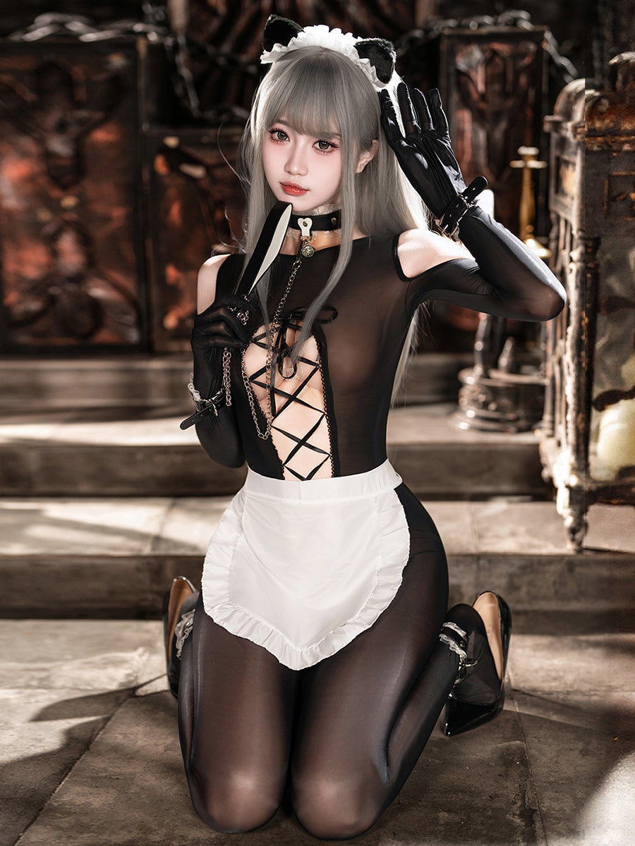 Enchanting Fantasy Maid Apron Costume Set Blesssafe