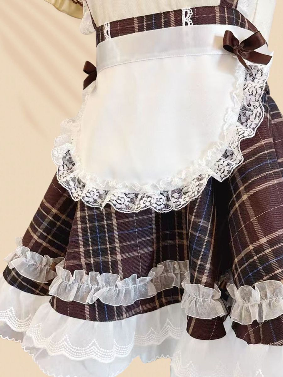Plaid Puppy Cosplay Lolita Costume Set Blesssafe
