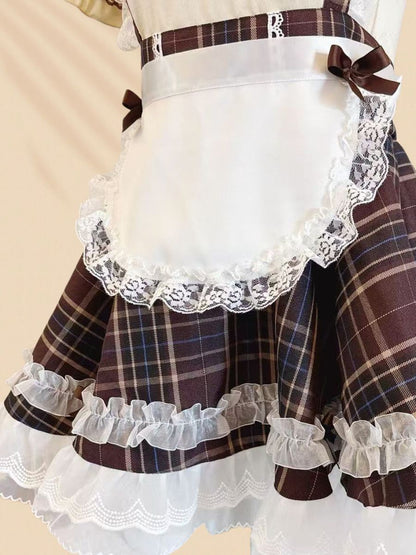 Plaid Puppy Cosplay Lolita Costume Set Blesssafe