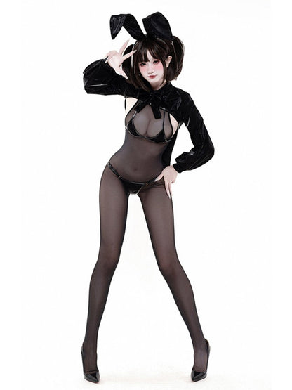 Tuxedo Style Bunny Cosplay Lingerie - Classic Gentleman Outfit blesssafe