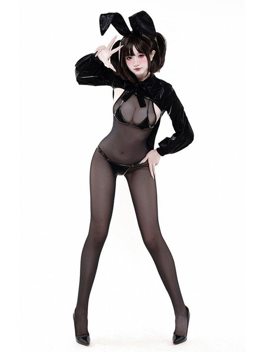 Tuxedo Style Bunny Cosplay Lingerie - Classic Gentleman Outfit blesssafe