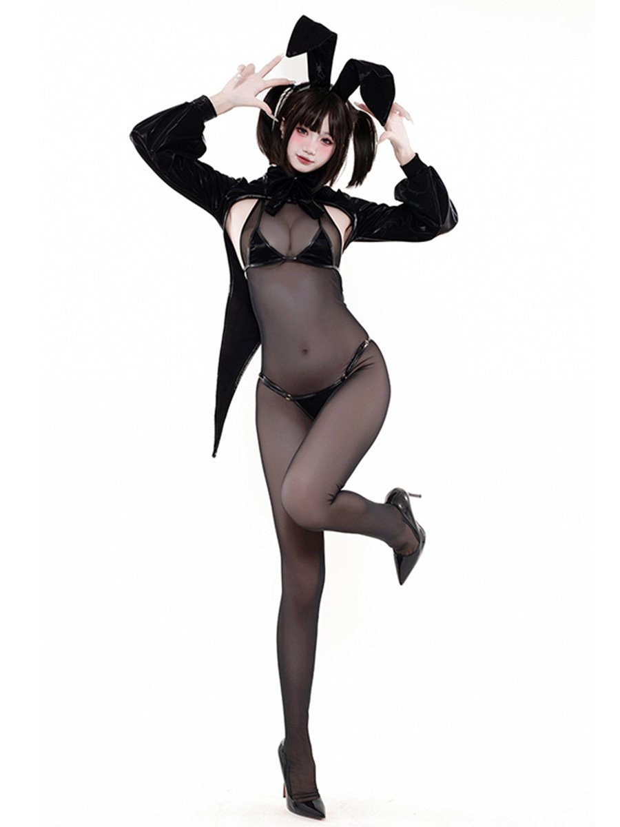 Tuxedo Style Bunny Cosplay Lingerie - Classic Gentleman Outfit blesssafe