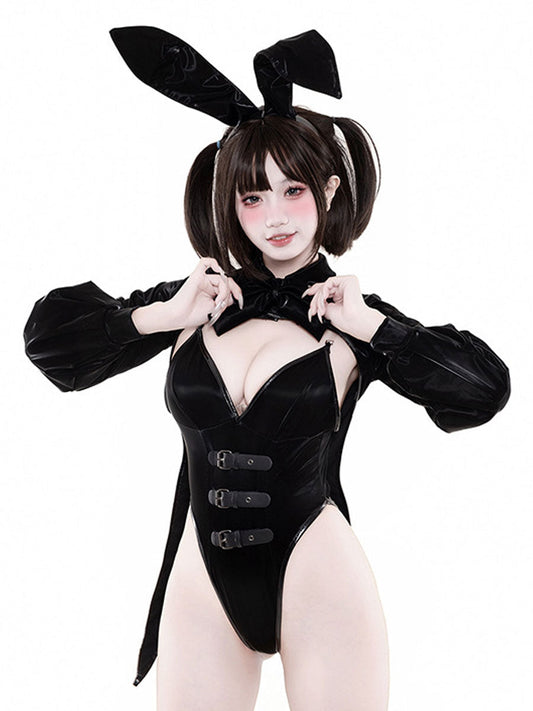 Latex Tuxedo Style Bunny Costume - High Gloss Casino Outfit blesssafe