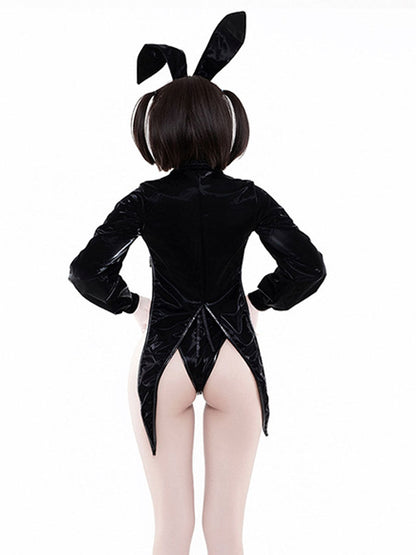 Latex Tuxedo Style Bunny Costume - High Gloss Casino Outfit blesssafe