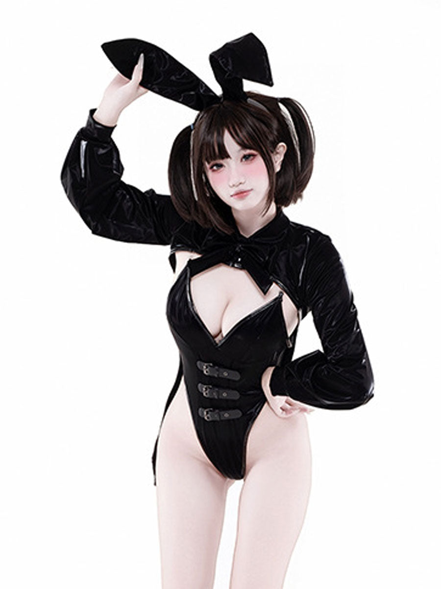 Latex Tuxedo Style Bunny Costume - High Gloss Casino Outfit blesssafe