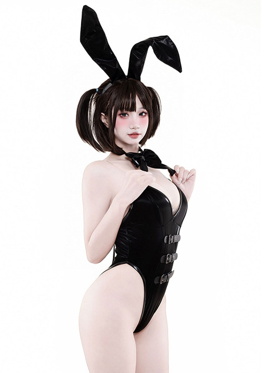 Latex Tuxedo Style Bunny Costume - High Gloss Casino Outfit blesssafe