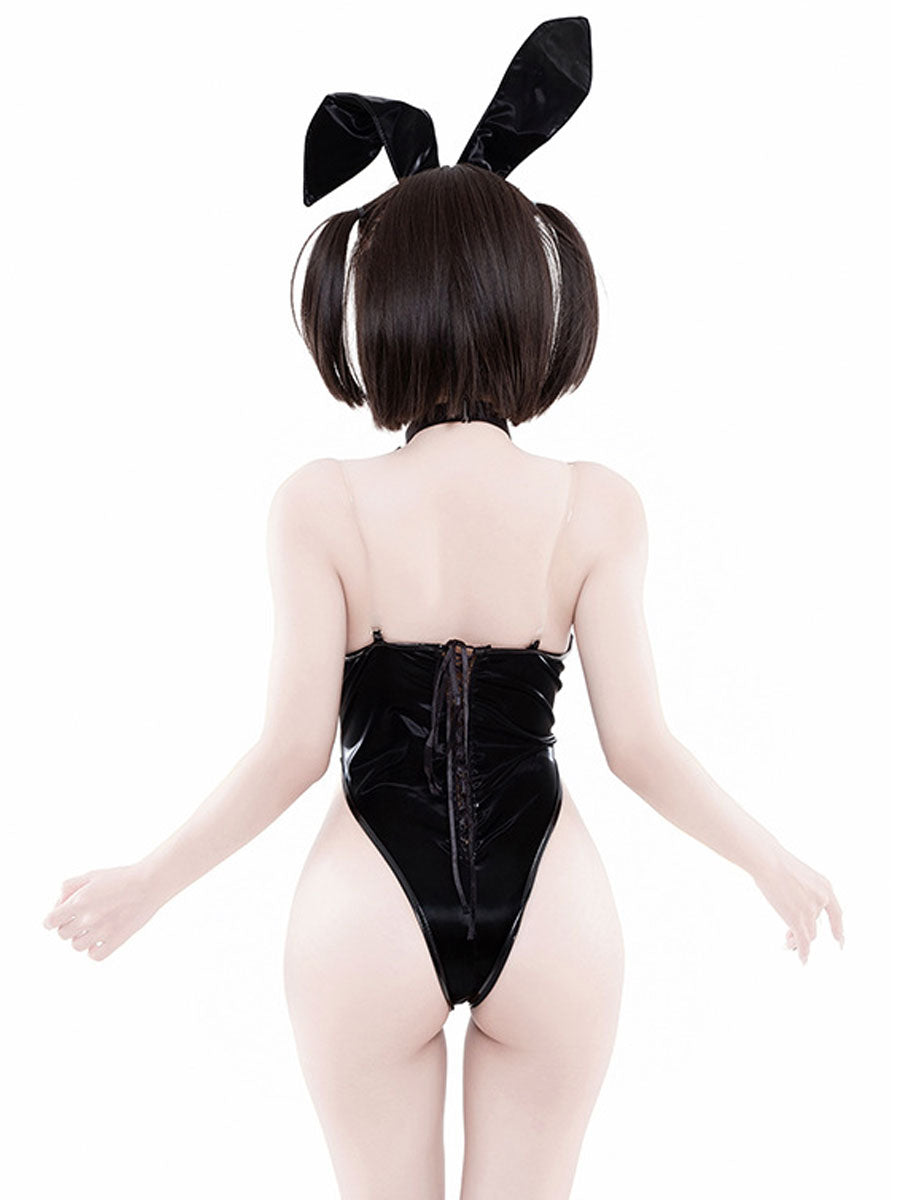 Latex Tuxedo Style Bunny Costume - High Gloss Casino Outfit blesssafe