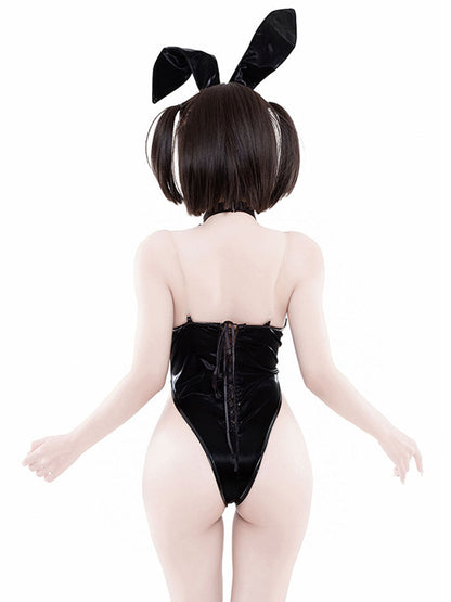 Latex Tuxedo Style Bunny Costume - High Gloss Casino Outfit blesssafe