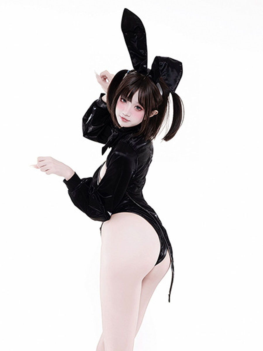 Latex Tuxedo Style Bunny Costume - High Gloss Casino Outfit blesssafe