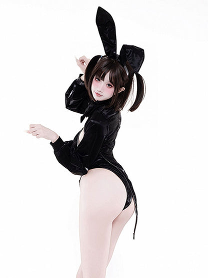 Latex Tuxedo Style Bunny Costume - High Gloss Casino Outfit blesssafe