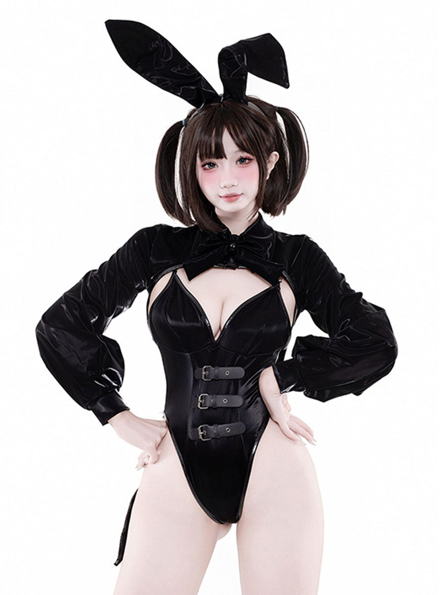 Latex Tuxedo Style Bunny Costume - High Gloss Casino Outfit blesssafe