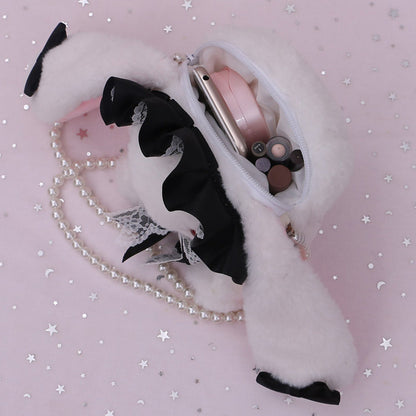 Plush Lolita Bunny Bag Crossbody Lace Bowkont Rabbit Handbag for Easter blesssafe