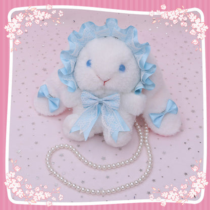 Plush Lolita Bunny Bag Crossbody Lace Bowkont Rabbit Handbag for Easter blesssafe
