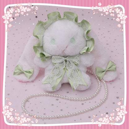 Plush Lolita Bunny Bag Crossbody Lace Bowkont Rabbit Handbag for Easter blesssafe