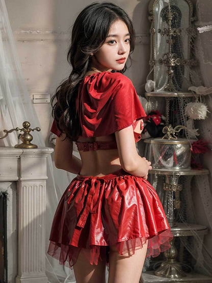 Red Hood Cupless Gothic Lingerie Cosplay