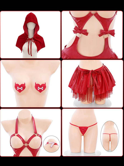Red Hood Cupless Gothic Lingerie Cosplay