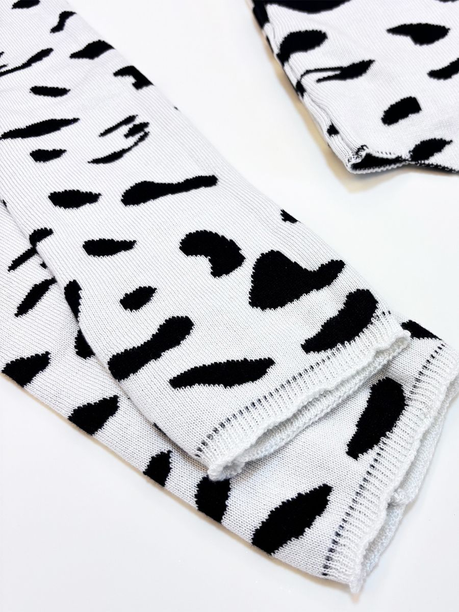 Rib Knit Cow Lingerie Set - Soft Textured Anime Animal Underwear Blesssafe
