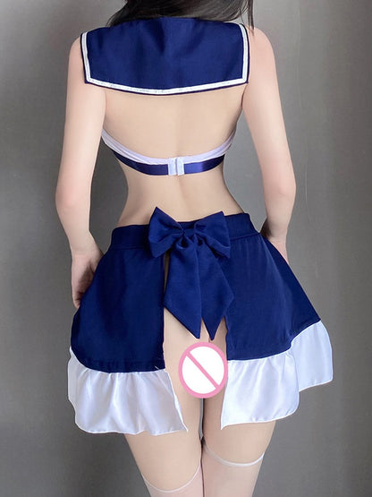 Japanese Navy Sailor Lingerie Dress - Sheer Transparent Seifuku Blesssafe