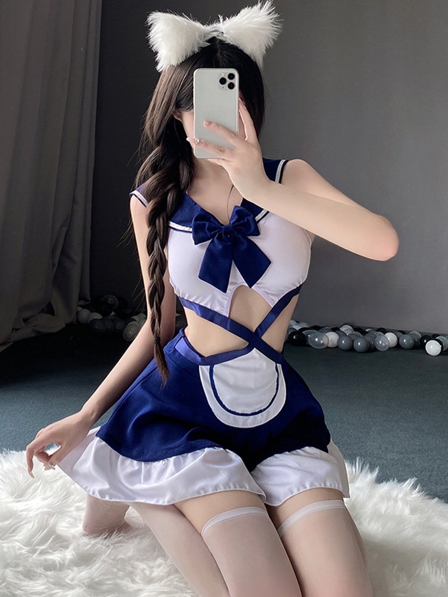 Japanese Navy Sailor Lingerie Dress - Sheer Transparent Seifuku Blesssafe