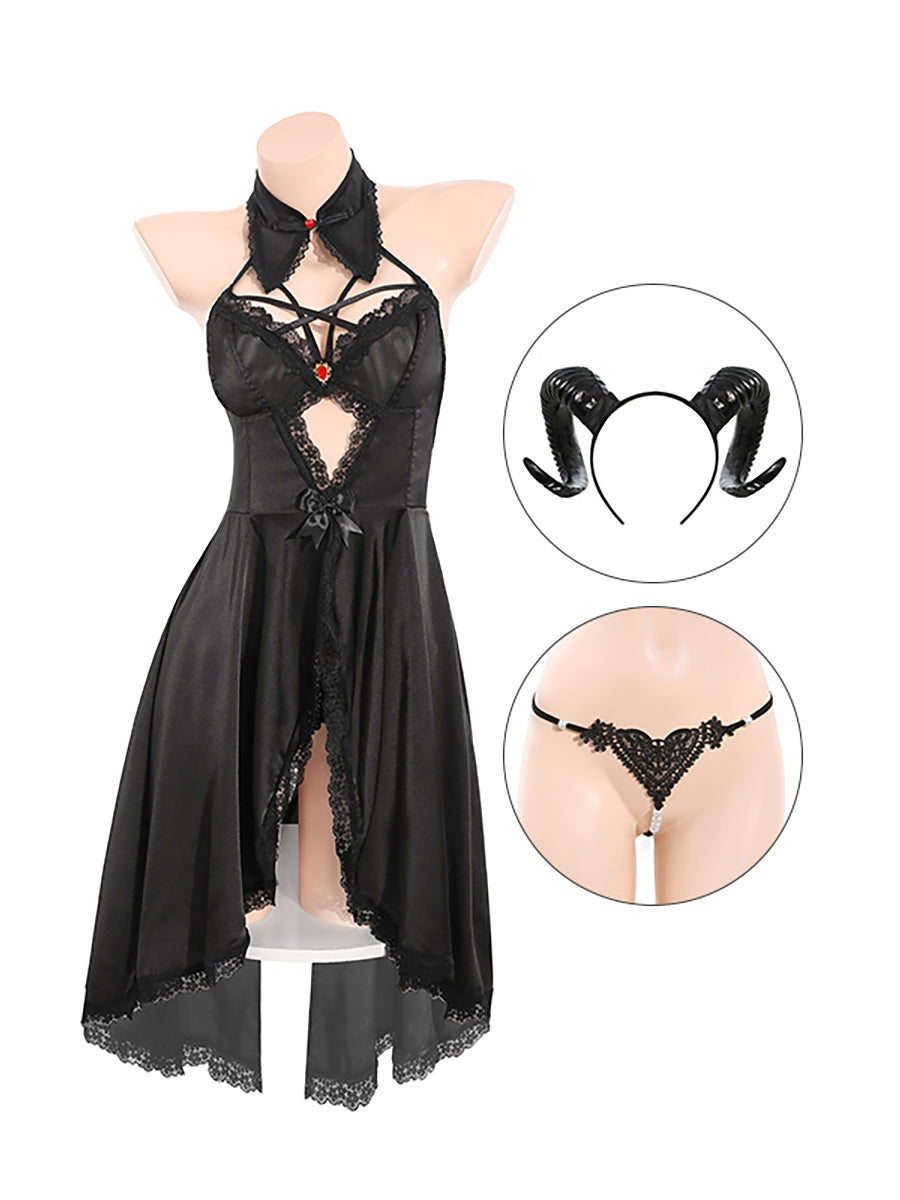 Angel Devil Lingerie Horn Dress Cosplay