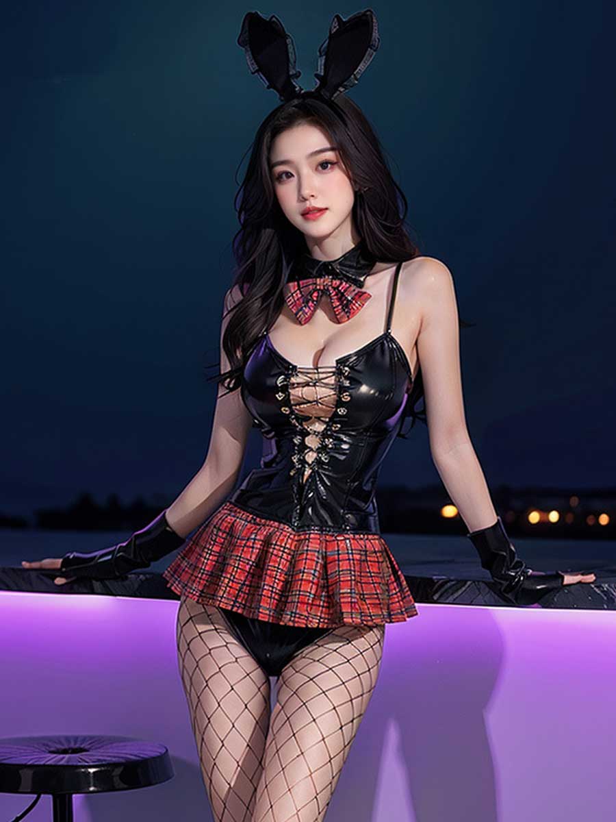 Plus Size Latex Lingerie Dress - Curvy High Gloss School Costume Blesssafe