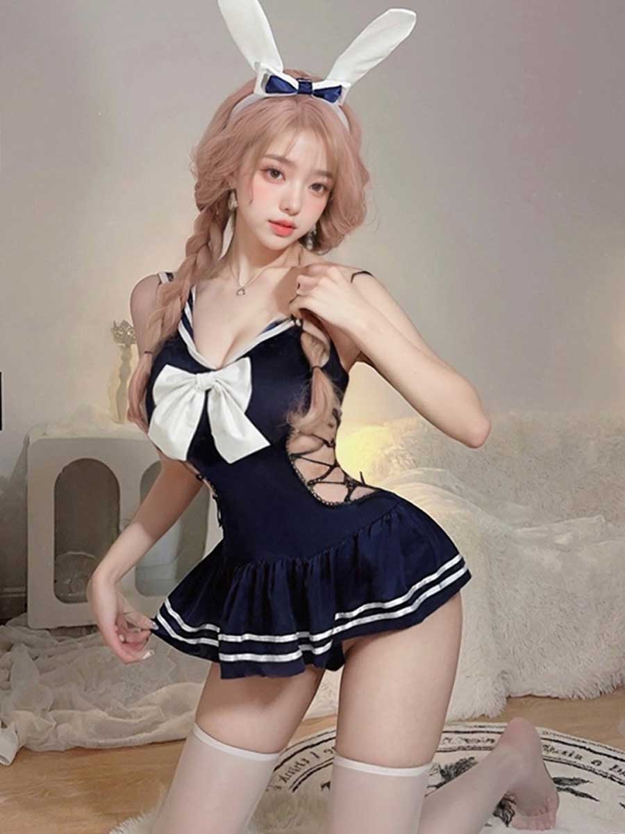 Adult Bunny One Piece Uniform - Sexy Anime Roleplay Costume blesssafe
