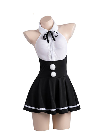 Play Bunny Cosplay Lingerie Dress - Flirty Slit Rabbit Skirt Set blesssafe