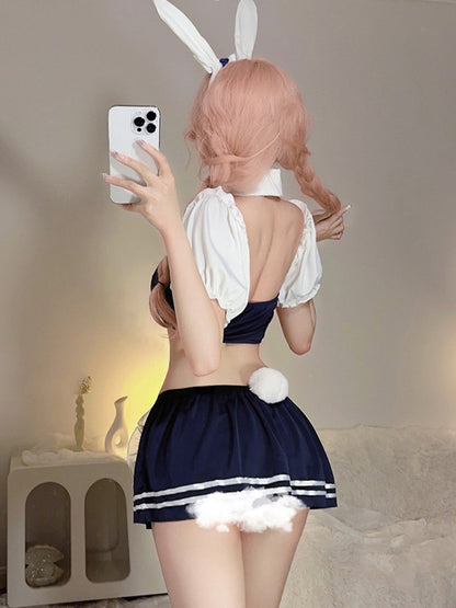 Sexy Bunny Maid Top and Skirt Set - Two Piece Cosplay Uniform blesssafe