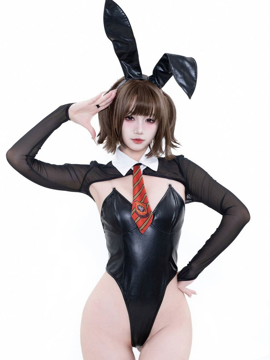 PU Leather Sinful Bunny Costume - Alternative Dark Cosplay Set blesssafe