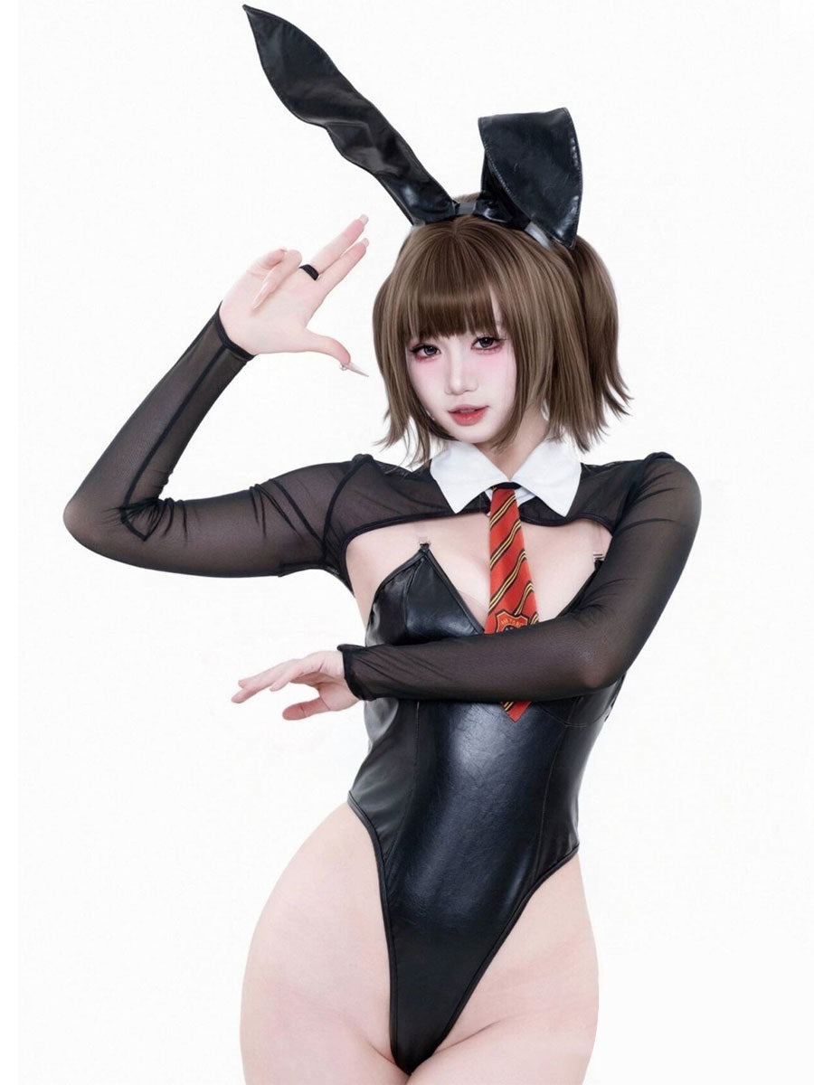 PU Leather Sinful Bunny Costume - Alternative Dark Cosplay Set blesssafe