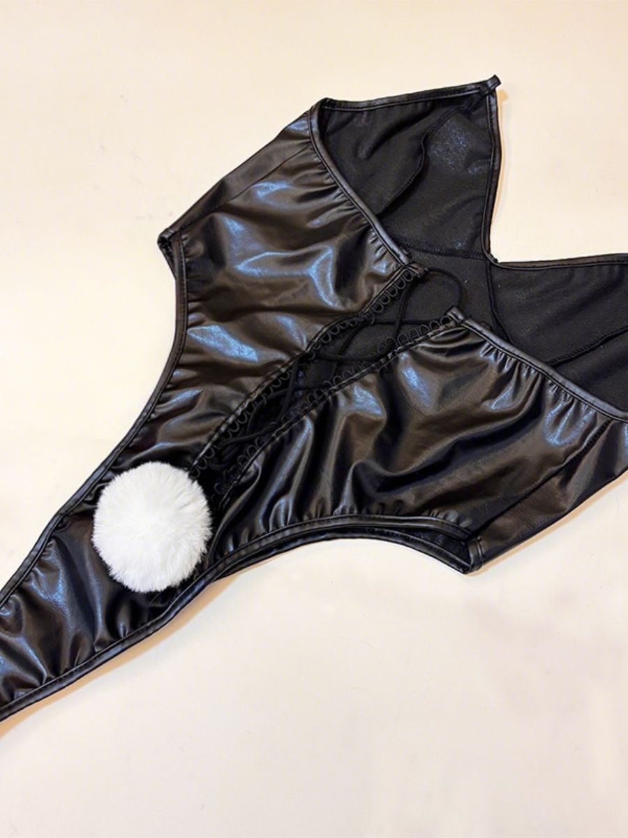 PU Leather Sinful Bunny Costume - Alternative Dark Cosplay Set blesssafe