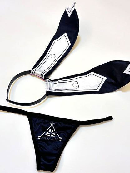 Classic Black Bunny Girl Lingerie Set Sexy Mesh Rabbit Teddy Outfit blesssafe
