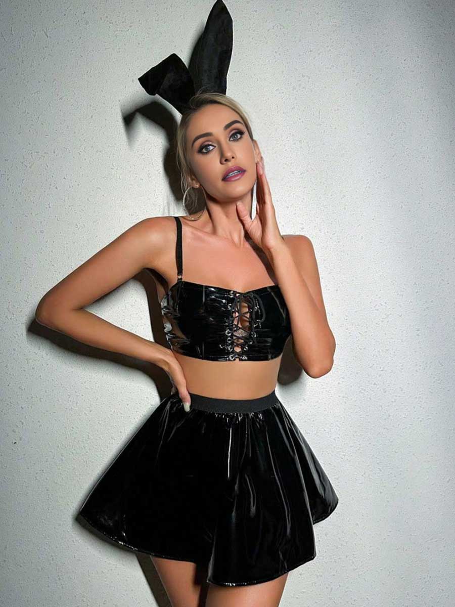 Black Bunny Cosplay Costume - Classic Anime Rabbit Bodysuit blesssafe