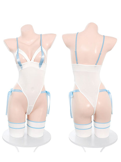 Anime Cat Peek-A-Boo Teddy Lingerie Bodysuit blesssafe