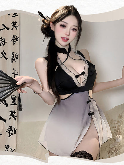 Ombré Slit Cheongsam Dress - Gradient Two Tone Chinese Qipao Blesssafe